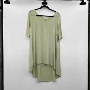 Bryn Walker Sage Cotton Drapey Short Sleeve Tunic S